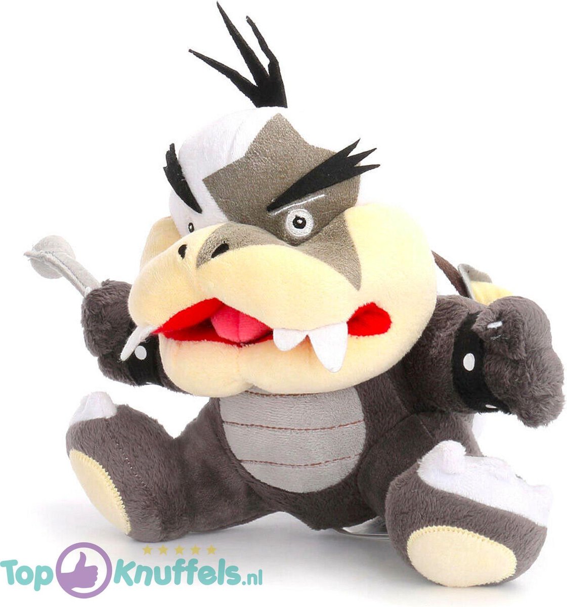 Super Mario Bros - Morton Koopa Pluche Knuffel 25 cm + Super Mario Sticker | Plush Toy Speelgoed knuffeldier voor kinderen jongens meisjes | Bowser Luigi Toad Donkey Kong Yoshi